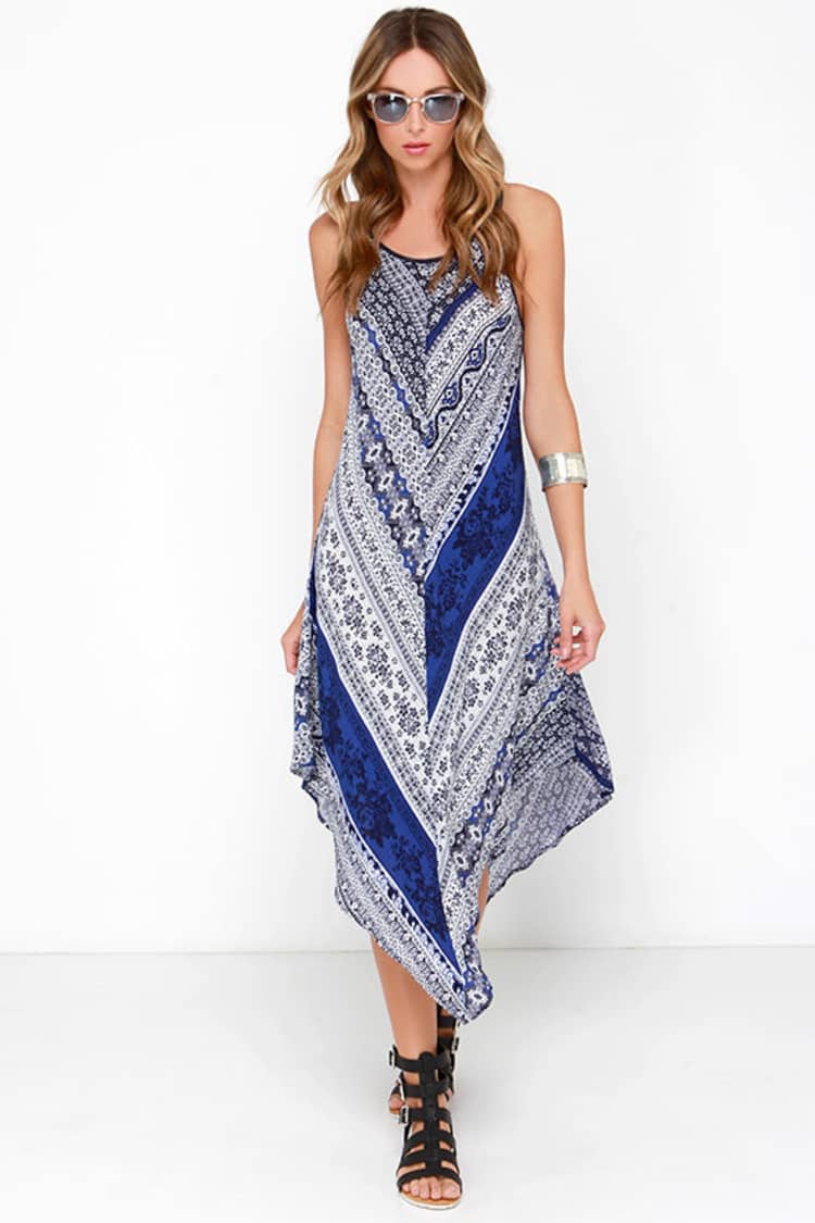 Boho Dress - Midi Dress - Blue Print Dress - $59.00 - Lulus Boho Dress - Midi Dress - Blue Print Dress - $59.00 - Lulus