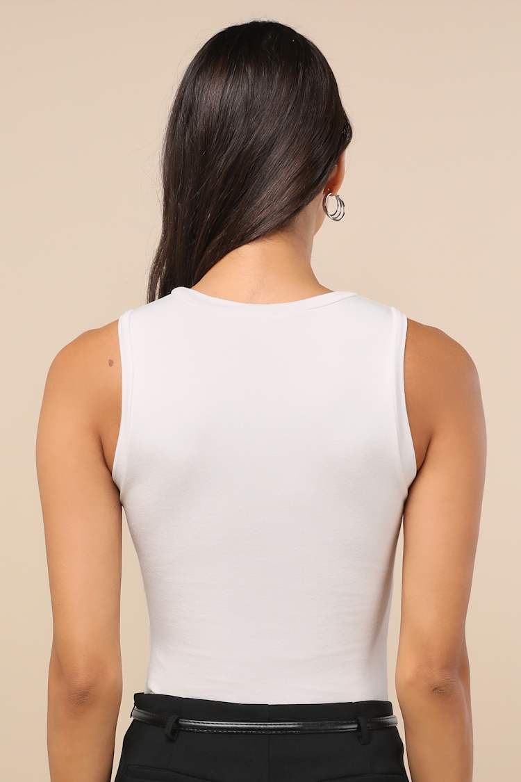 Always Easygoing Ivory Sleeveless Bodysuit