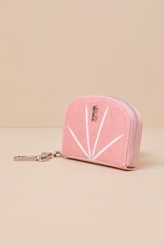 Steve Madden Juicy Citrus Light Pink Rhinestone Zipper Wallet
