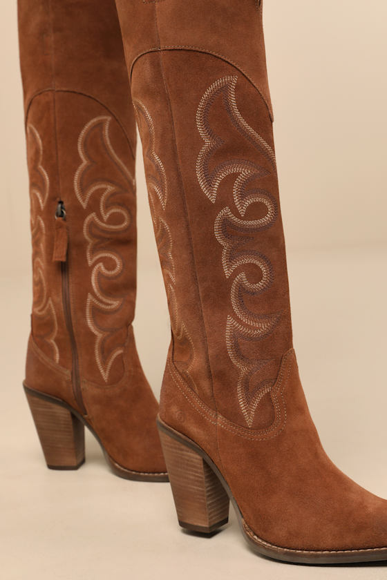 Dingo Primadonna Brown Suede Leather Over-the-knee Western Boots