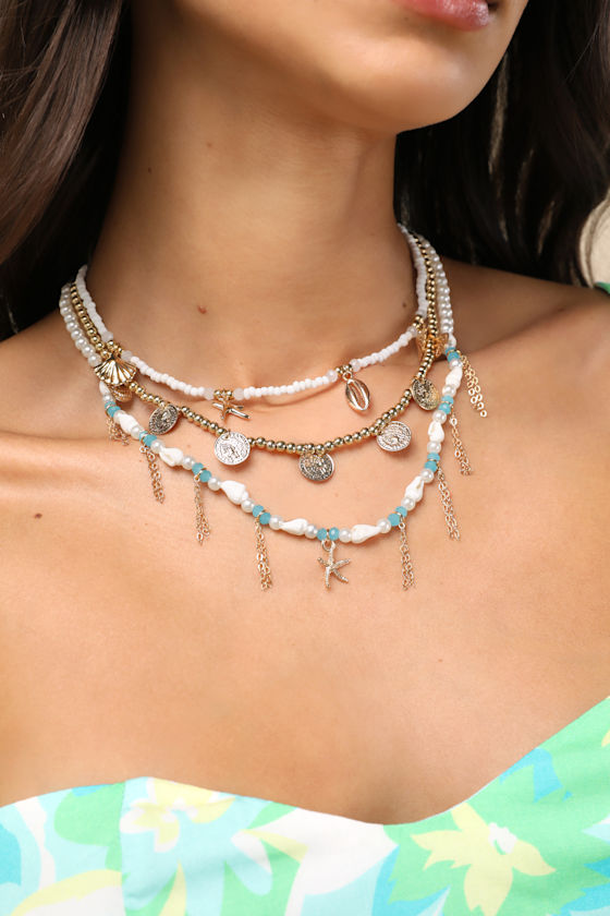 Annalie Gold Multi Layered Charm Necklace 1