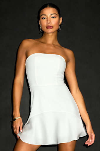 Compelling Style White Strapless Mini Dress 4