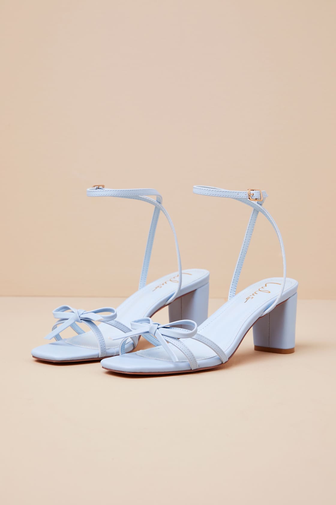 Rezzy Blue Bow Ankle Strap High Heel Sandals