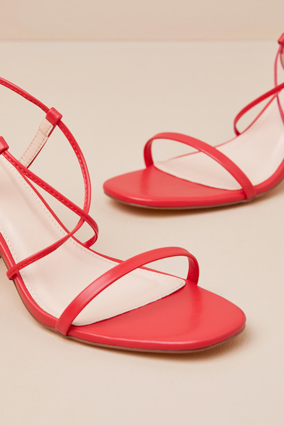 Aribaa Red Lace-Up High Heel Sandals - thumbnail 6