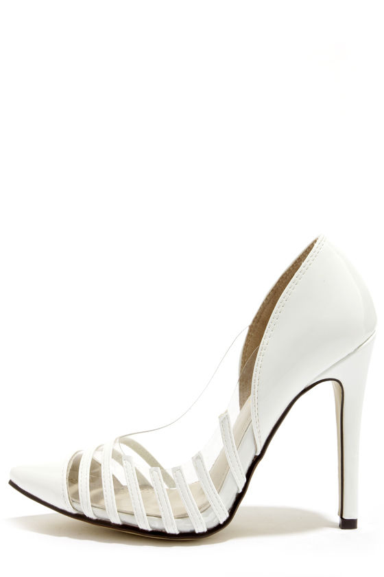 cute white pumps