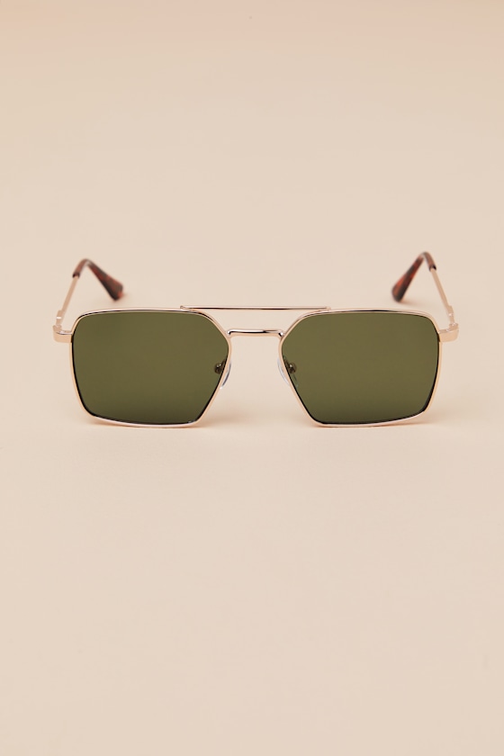 Lulus Zailey Gold Aviator Sunglasses