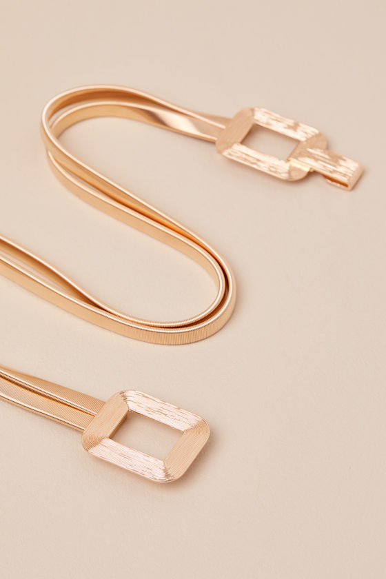 Lulus Athene Gold Textured Elasticized Belt