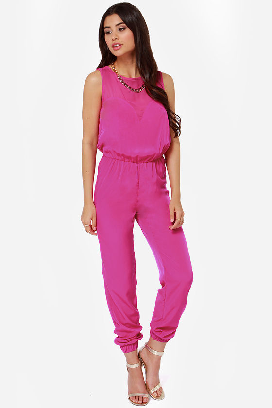 plus size fuchsia jumpsuit