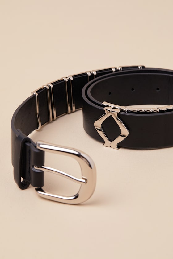Lulus Carita Black And Silver Western Belt