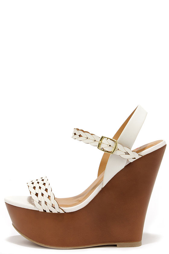 white platform wedge sandals