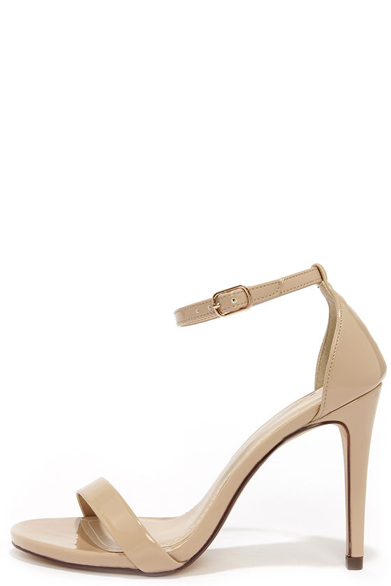 Cute Beige Heels - Ankle Strap Heels 