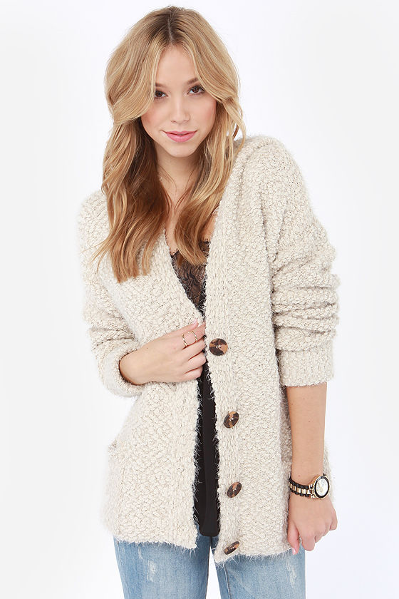 beige cardigans