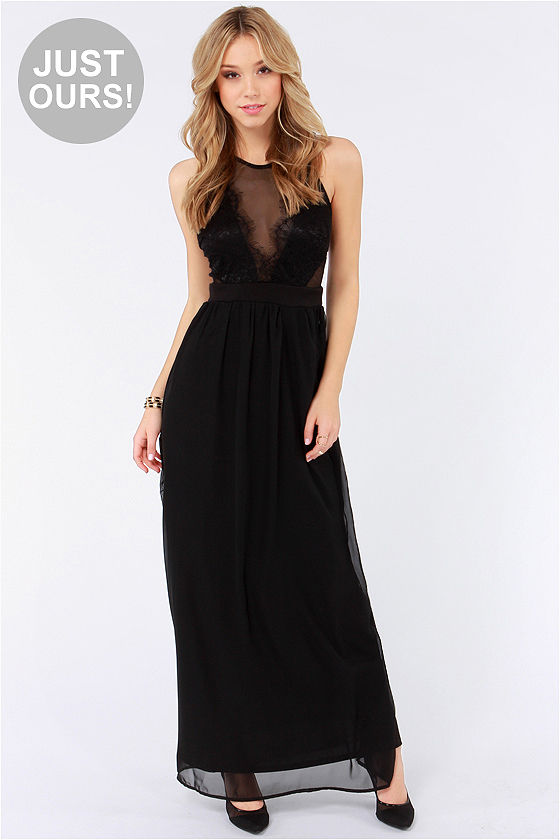 lulus black maxi