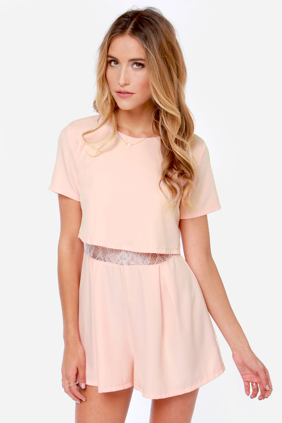 peach romper dress