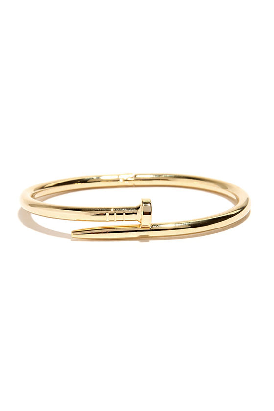 Cool Gold Bracelet - Nail Bracelet - Hinged Bracelet - $18.00 - Lulus