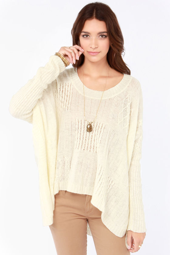 womens oversized cream sweater