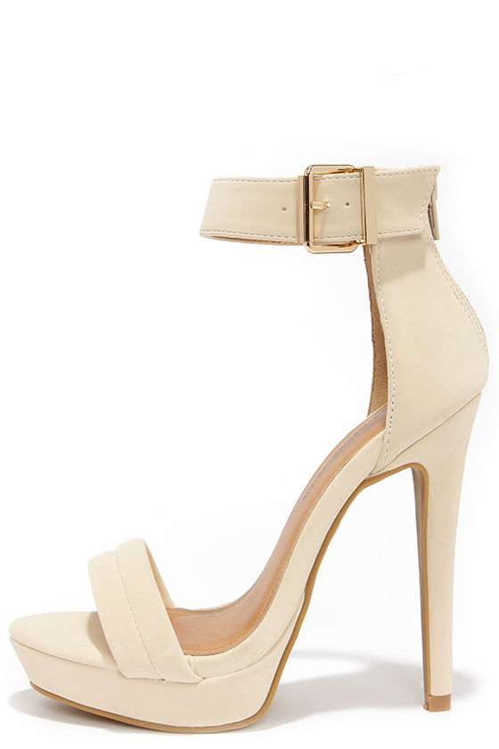 nude evening heels