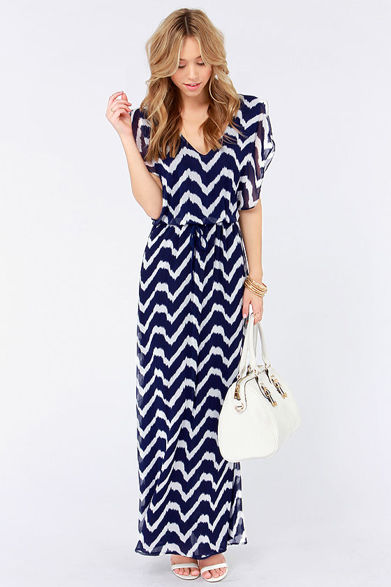 chevron print maxi dress
