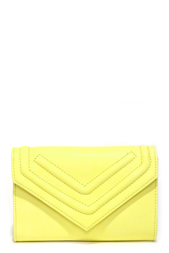 yellow clutch purse