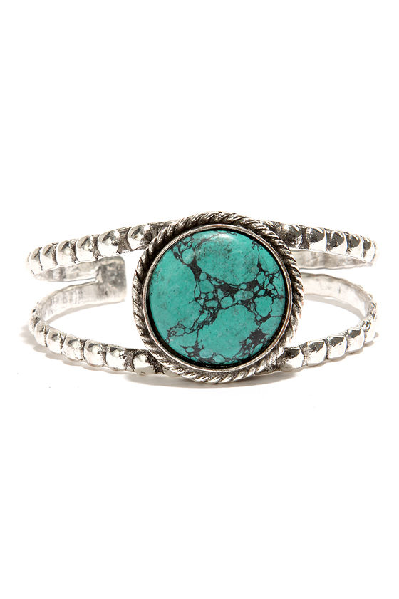 Round These Parts Silver and Turquoise Bracelet