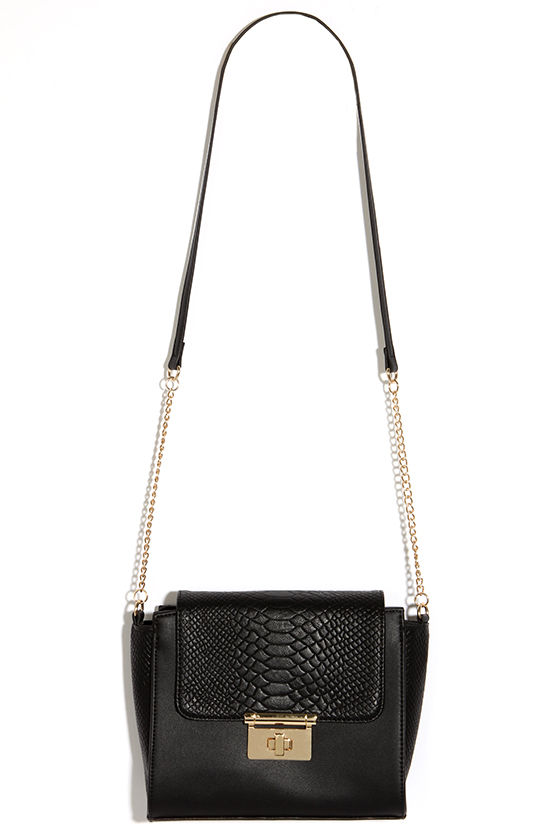 black vegan leather purse