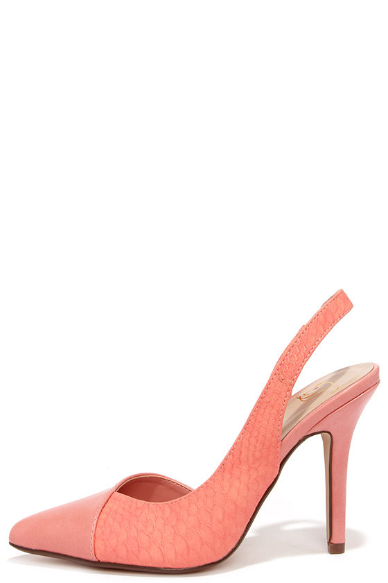 snakeskin slingback heels