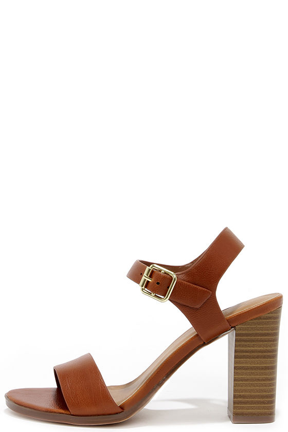 Cute Tan Sandals - High Heel Sandals 