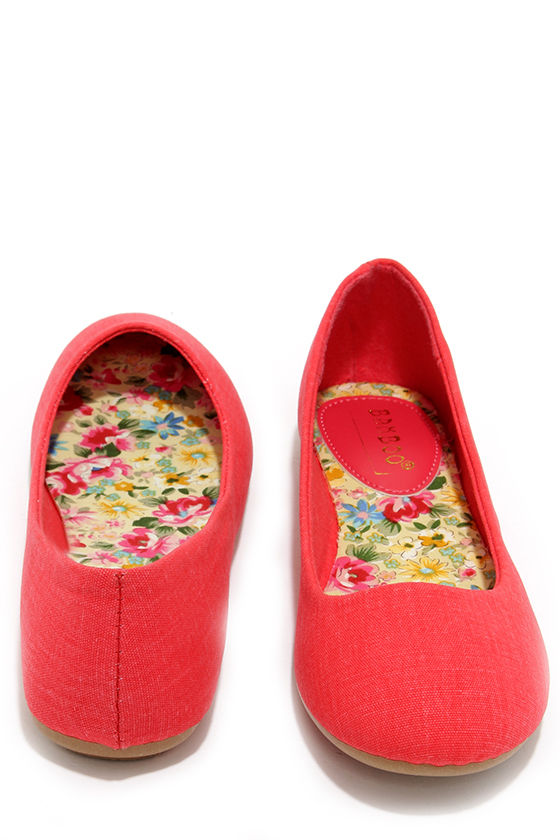 coral ballet flats