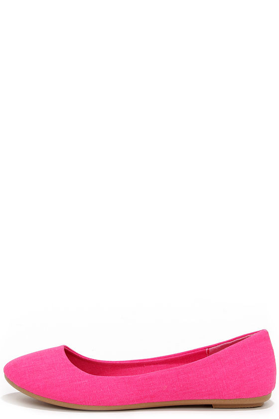 hot pink pointed flats