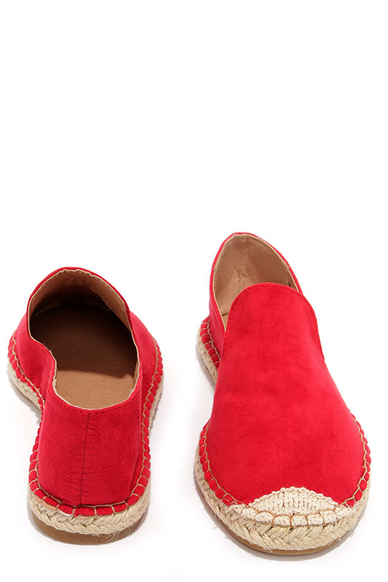 red espadrilles flats