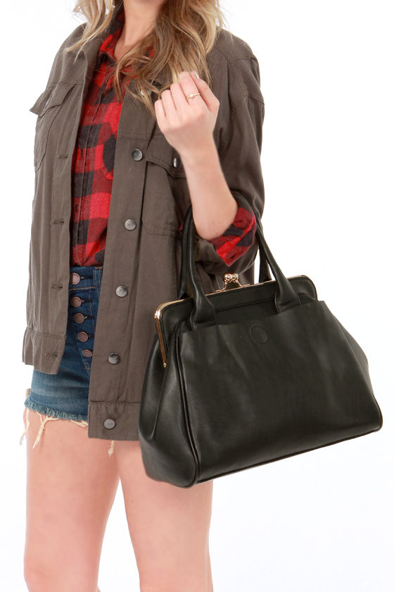 Cute Black Handbag Black Purse Vegan Purse 49.00