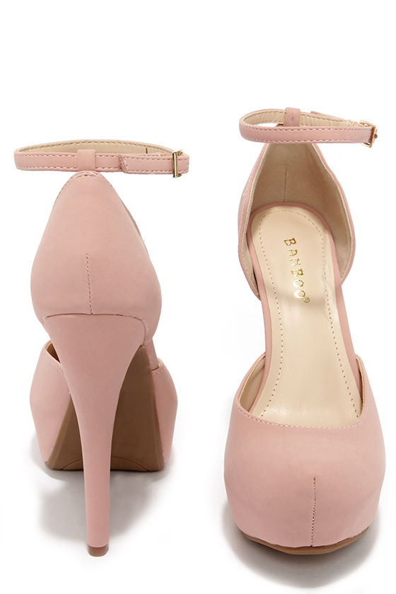 light pink short heels