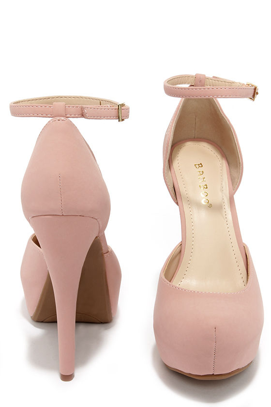 Sweetness and Light Rose Pink Nubuck Platform Heels
