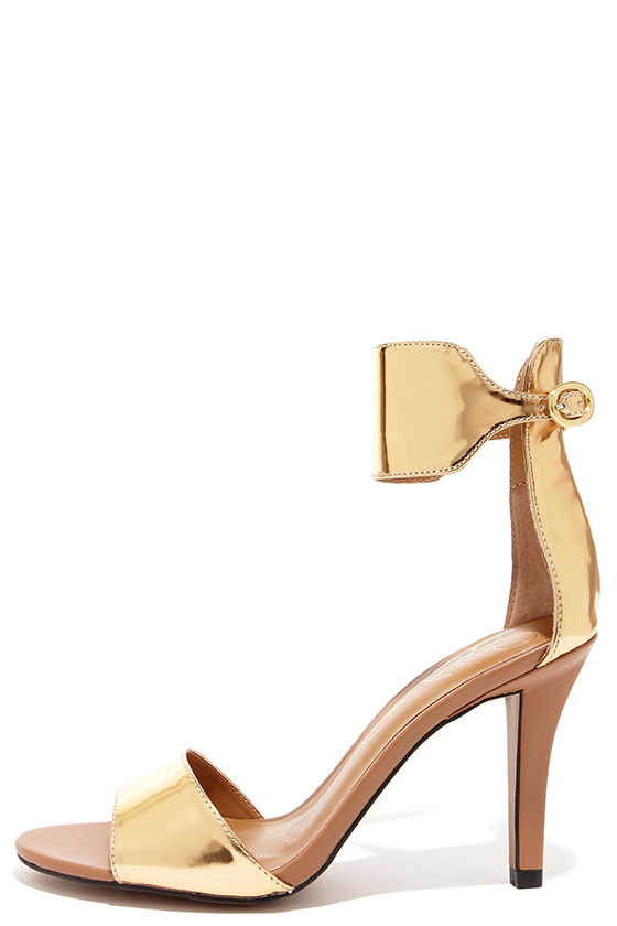 bronze ankle strap heels