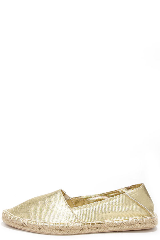 Cute Gold Flats - Espadrille Flats - Espadrilles - $57.00 - Lulus