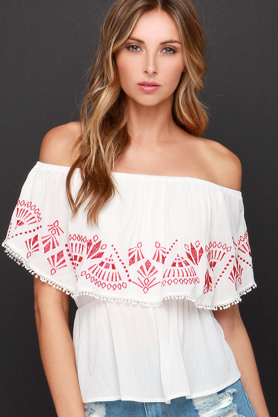 net embroidered top