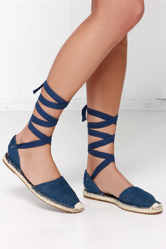 blue denim espadrilles