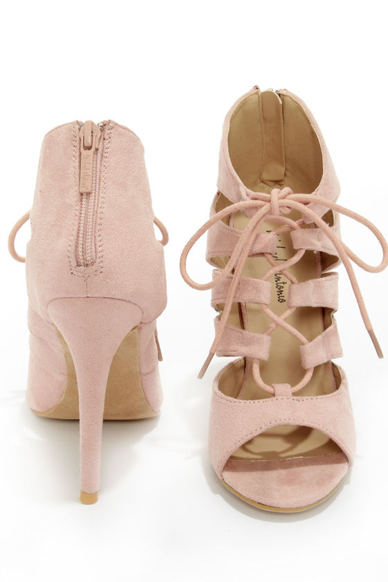Cute Blush Shoes - Peep Toe Heels 