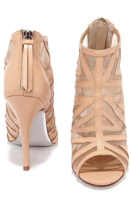 nude chunky booties
