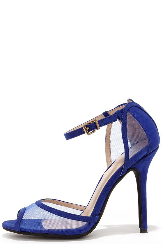 blue heels open toe