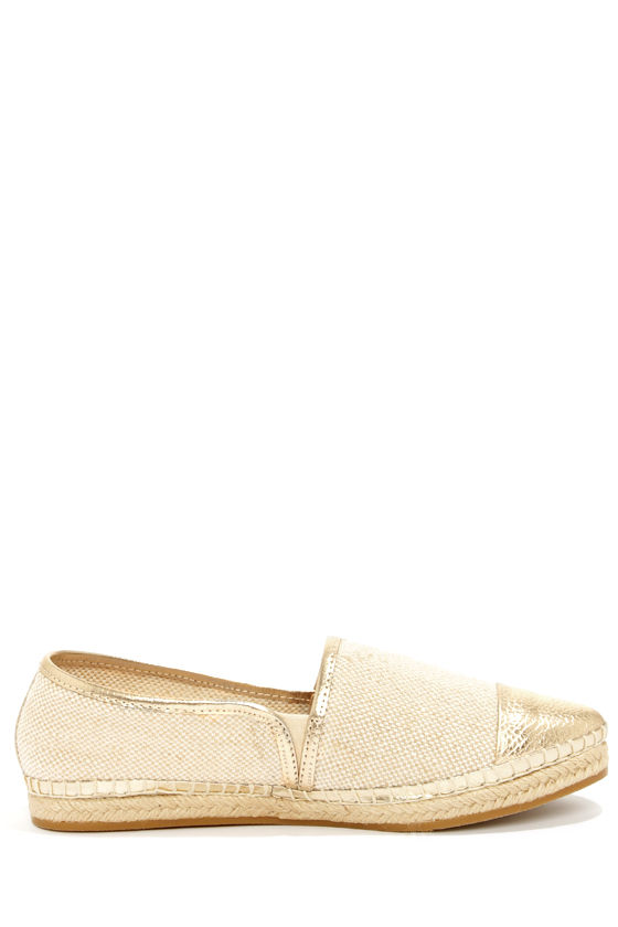 Steve Madden Destiney - Taupe Shoes - Gold Shoes - Loafer Flats - $59.00
