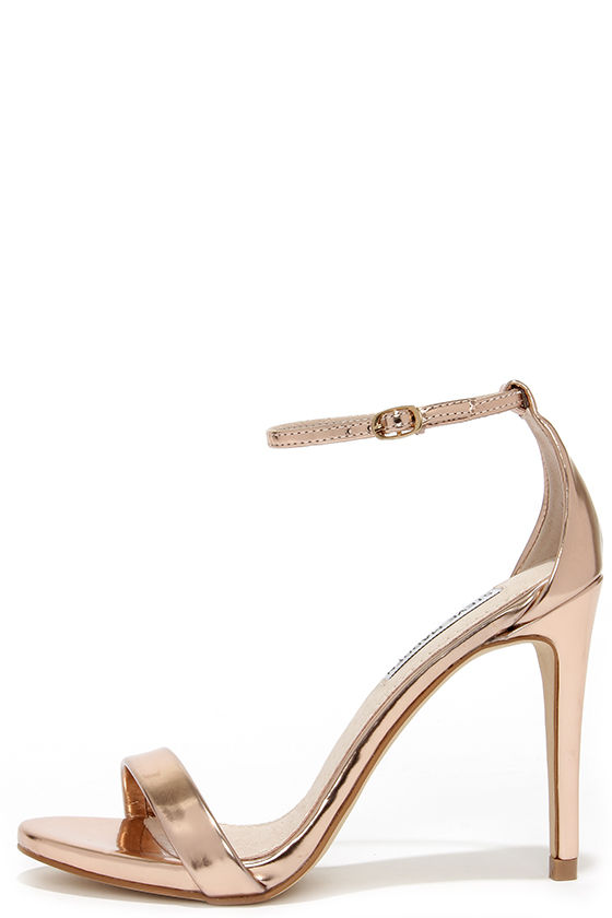 Rose Gold Heels - Ankle Strap Heels 