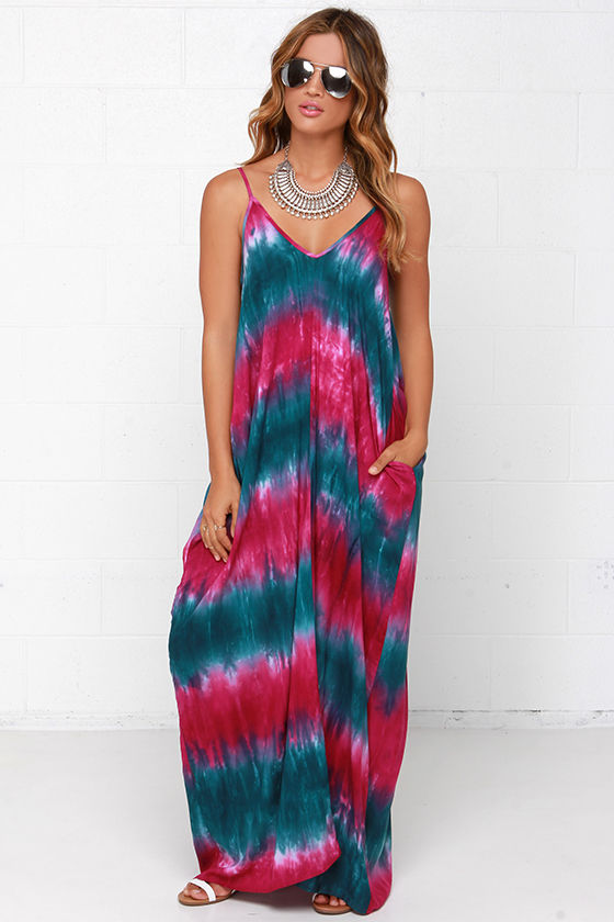 wishing you love tie dye maxi dress