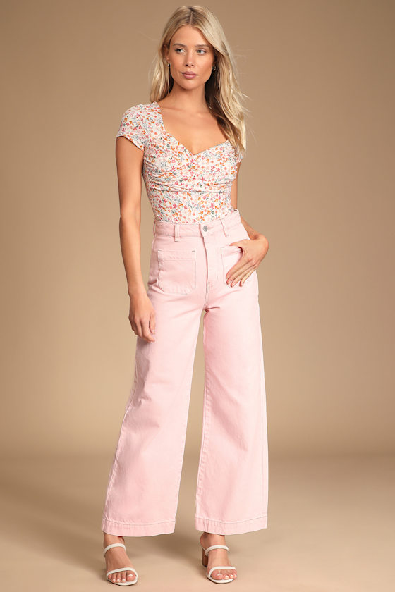 Sweetest Nature Ivory Floral Print Short Sleeve Bodysuit 6