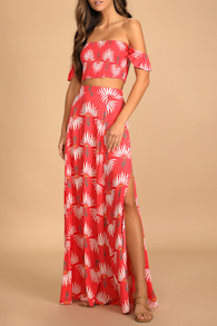 Trancoso Coral Floral Print Two-Piece Maxi Dress 6