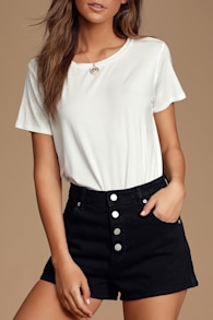 Skyra White T-Shirt Bodysuit 6