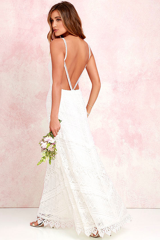 ivory lace maxi