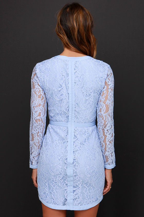 Pretty Periwinkle Dress Long Sleeve Dress Lace Dress 126.00