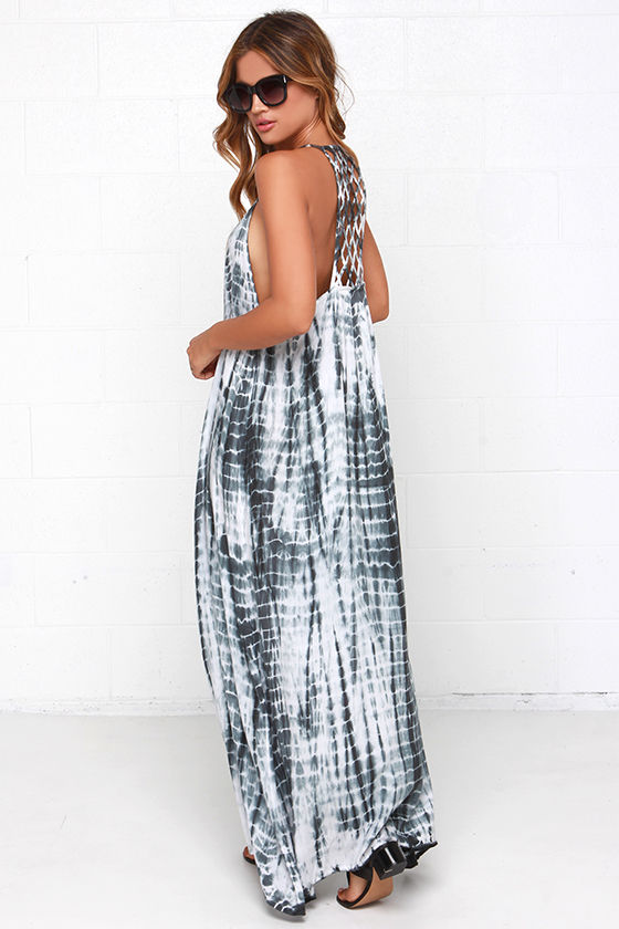 Maxi Dress - Tie-Dye Dress - Grey Dress - $58.00 - Lulus