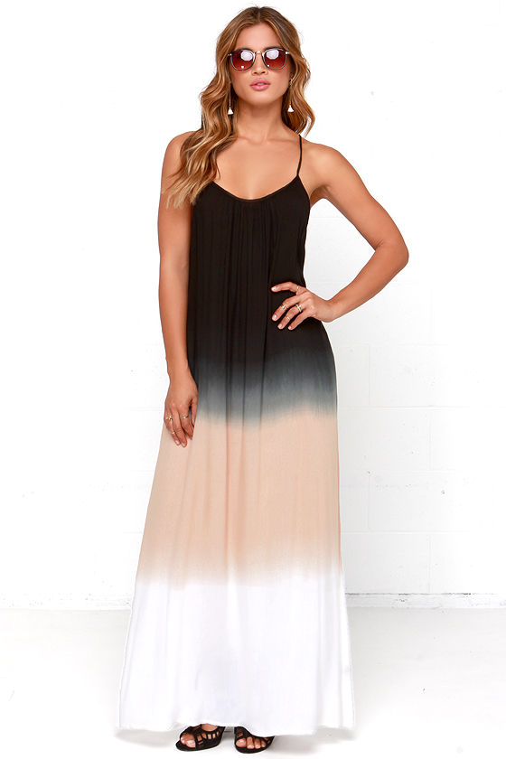 black to white ombre dress